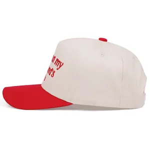 Contrast color baseball cap with side embroidery for outdoor and summer sun protection