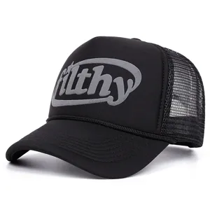 Unisex Cotton Mesh Baseball Cap Breathable Trucker Hat Summer Outdoor Sun Protection Letter Printed Adjustable Sports Cap