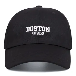 Unisex Cotton Baseball Cap Embroidered Boston Letter Hat Outdoor Sports Sun Protection Casual Cap