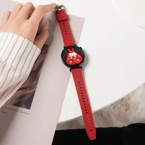 Bracelet de montre connectée en silicone rouge compatible avec Huawei GT style tendance