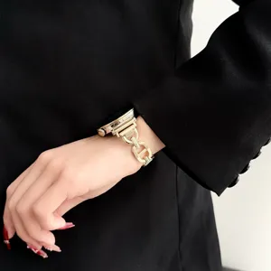 Cinturino per orologio in metallo e strass catena lucida di ricambio per accessori smartwatch
