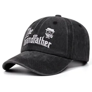 Vintage Washed Cotton Baseball Cap For Men Women Adjustable Dad Hat Letter The Grandfather Embroidery Sun Hat