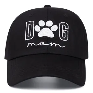 Cappellino da baseball ricamato in cotone con design zampa di cane, berretto casual.