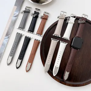 Leder Ersatzarmband für Apple Watch Series Ultra 9 8 7 SE elegantes Design Uhrenarmband
