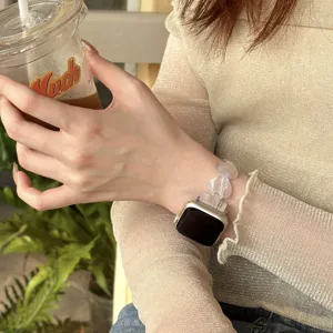 Transparenter Herz-Resin-Uhrenarmband fur Apple Watch, elegantes Damenzubehor fur Alltag.