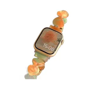 Herzform Harz Armband kompatibel mit Apple Watch stilvolle Damen Luxus Uhrenarmband