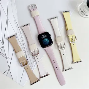Primo piano del dettaglio del cinturino per orologio in pelle morbida con stile elegante.