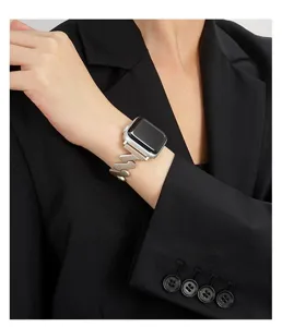 Stilvolles Metallarmband kompatibel mit Apple Watch, einzigartiges Kettendesign für Eleganz.