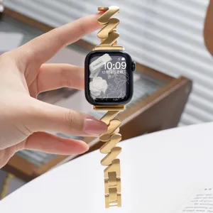 Sternenlicht Metallkette Uhrenarmband Ersatzarmband kompatibel mit Apple Watch Luxus Design