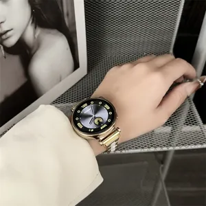 Luxus Metall Harz Uhrenarmband Detailansicht, kompatibel mit Smartwatches, elegantes Design.