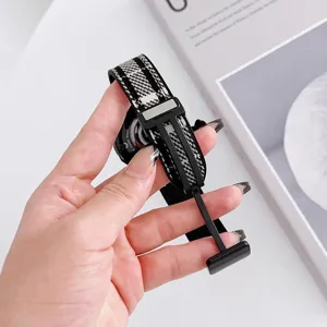 Replacement tweed silicone watch strap compatible with Huawei and Samsung smartwatches.