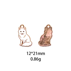 Pendentif renard en alliage accessoire bijoux DIY 12x21mm 0.86g pour bracelet collier