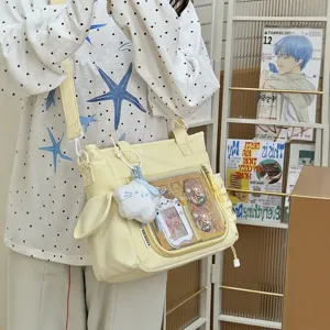 Γυναικείο Casual Polyester Crossbody Bag Διαφανές Παράθυρο Ita Bag Ιαπωνική Lolita Τσάντα Ώμου Clear Pocket Handbag
