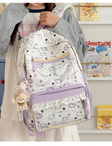 Zaino Ita stile giapponese grande capacità zainetto scolastico carino con finestra trasparente