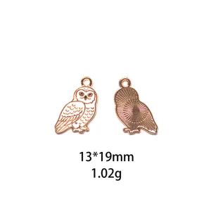 Pendentif hibou en alliage accessoires de bijoux DIY pour bracelet collier 13x19mm