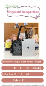Japanese anime ita bag large capacity transparent single shoulder crossbody bag for women