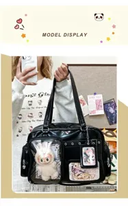 Japanese ACG Ita bag women large capacity transparent single shoulder crossbody bag college style