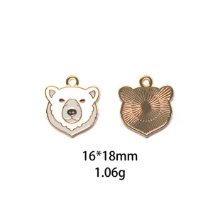 Charm pendentif en alliage émaillé ours polaire mignon pour accessoires de bricolage.