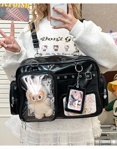 Japanese style anime ita bag large capacity transparent messenger shoulder bag for women