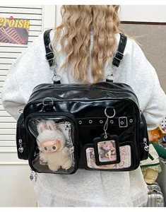 Japanese anime ita bag large capacity transparent crossbody shoulder bag for school commute.