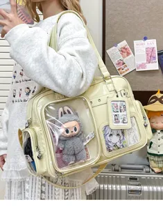 Japanese cute ita bag large capacity clear window shoulder crossbody bag for women daily commute
