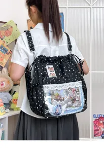 Joli sac à dos style Harajuku motif étoile femme étudiant cordon Ita sac voyage léger