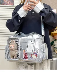 Japanese anime ita bag large capacity clear window shoulder crossbody bag for daily commute.