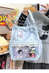 Sac à dos Ita style Harajuku étoile mignonne avec fenêtre transparente pour femme voyage quotidien.