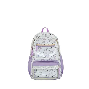 Zaino ita stile giapponese simpatica stampa gatto cartone animato finestra trasparente.