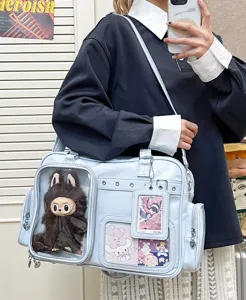 Japanese style anime ita bag large capacity transparent shoulder crossbody bag for girls