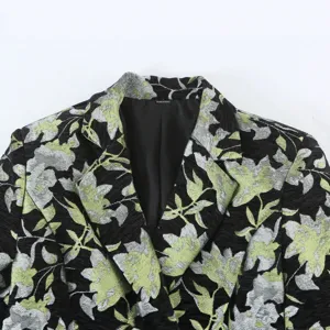 Γυναικεία Μόδα Φλοράλ Jacquard Blazer Μπουφάν Κομψό Μακρυμάνικο Κοστούμι Πανωφόρι