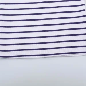 Detail view of a women's casual striped ribbed tank top featuring fine knit texture and fit.