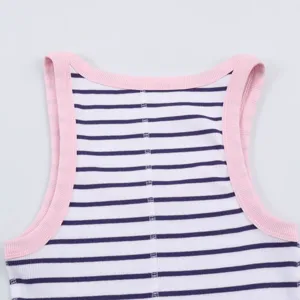 Women's striped ribbed tank top casual sleeveless slim fit scoop neck summer basic vest