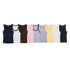 Women's Casual Slim Fit Cotton Ribbed Tank Top Summer Basic Solid Color U-Neck Sleeveless Vest