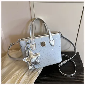 LUXE&KITTY borsa a mano stampata con stelle da donna, elegante borsa a tracolla casual.
