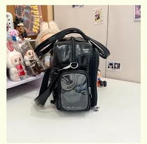 Japanese anime ita bag women large capacity transparent single shoulder messenger bag black