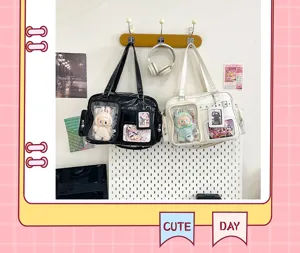 Japanese anime ita bag large capacity clear shoulder crossbody bag for daily commute