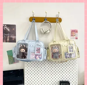 Japanese anime ita bag transparent shoulder crossbody bag large capacity school student tote bag