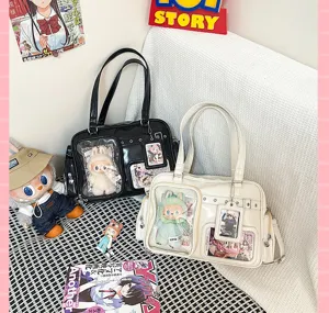 Japanese anime ita bag large capacity clear shoulder crossbody bag aesthetic commuter tote.