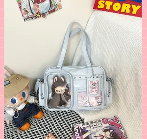 Japanese anime style ita bag large capacity clear shoulder crossbody bag for student commuter