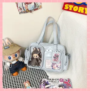 Japanese style ita bag large capacity transparent shoulder crossbody bag clear window college style