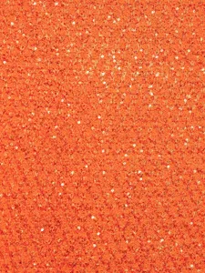 Dettaglio di trama in tessuto a maglia metallica con paillettes arancioni per cardigan moda