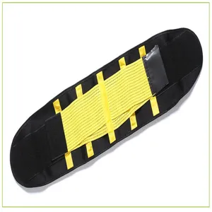 Schwarz-gelber Sport-Taillengürtel, atmungsaktiver elastischer Fitness-Bauchweggurt für Training.