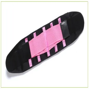 Verstellbarer Sport Taillentrainer Gürtel in Schwarz Pink für effektives Fitness Training.