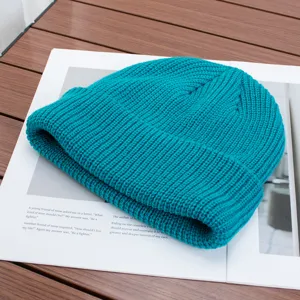 Solid color knit beanie winter warm cap, casual fashion slouchy skull cap for men and women.