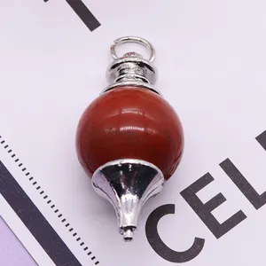 Pendentif pendule en pierre rouge naturelle perle tourbillon DIY collier accessoire bijou
