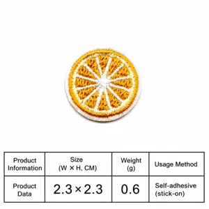sinaasappel plak borduurwerk patch DIY kleding decoratief accessoire zelfklevend 2.3cm