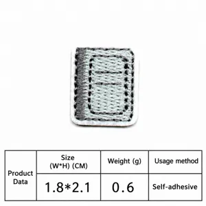 Geborduurd notitieboek patch kleding DIY decoratieve accessoire 1.8x2.1cm zelfklevend