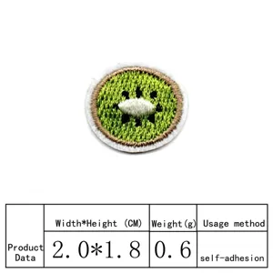Leuke kiwi fruit geborduurde patch DIY kleding accessoire decoratieve sticker badge