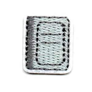 Grijs geborduurde patch DIY kleding accessoire decoratieve stoffen badge om te strijken.